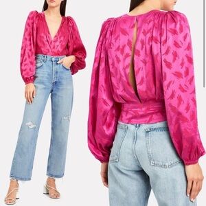 Rony Kobo Pink Eugina Silk Blend Blouse Small